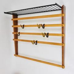  Werkst tte Carl Aub ck Rare Carl Aub ck Coat Rack With Hat Rack Wardrobe Brass Walnut Beech 1950s - 4064598