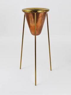  Werkst tte Carl Aub ck Rare Carl Aubock Copper Brass Tripod Floor Ashtray Austria 1950s - 4057826