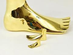  Werkst tte Carl Aub ck Signed Carl Aub ck Midcentury Brass Foot Paperweight Handmade Sculpture - 4055552
