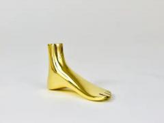  Werkst tte Carl Aub ck Signed Carl Aub ck Midcentury Brass Foot Paperweight Handmade Sculpture - 4055584