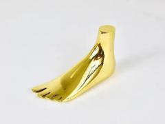  Werkst tte Carl Aub ck Signed Carl Aub ck Midcentury Brass Foot Paperweight Handmade Sculpture - 4055600
