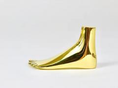  Werkst tte Carl Aub ck Signed Carl Aub ck Midcentury Brass Foot Paperweight Handmade Sculpture - 4055613