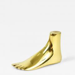  Werkst tte Carl Aub ck Signed Carl Aub ck Midcentury Brass Foot Paperweight Handmade Sculpture - 4061035