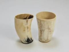  Werkst tte Carl Aub ck Two Carl Aubock Mid Century Horn Desk Pen Pencil Holder Cups Austria 1950s - 4066350