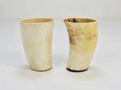  Werkst tte Carl Aub ck Two Carl Aubock Mid Century Horn Desk Pen Pencil Holder Cups Austria 1950s - 4066352
