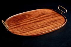  Werkst tte Carl Aub ck Wooden Serving Tray with Brass Handles by Werkst tte Carl Aub ck - 4572323