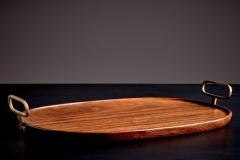  Werkst tte Carl Aub ck Wooden Serving Tray with Brass Handles by Werkst tte Carl Aub ck - 4572378
