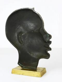  Werkst tte Hagenauer Wien Beautiful Brass Bust of an African Woman in the Manner Hagenauer Austria 1950s - 4047425