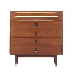  West Michigan Furniture Co Arne Vodder Style West Michigan Furniture Mid Century Walnut Highboy Dresser - 3826754