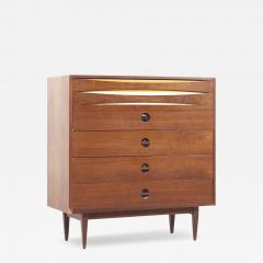  West Michigan Furniture Co Arne Vodder Style West Michigan Furniture Mid Century Walnut Highboy Dresser - 3828679