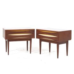  West Michigan Furniture Co Arne Vodder Style West Michigan Furniture Walnut Nightstands Pair - 3826826
