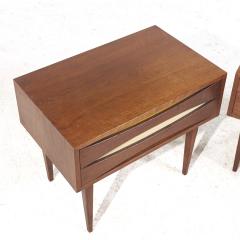  West Michigan Furniture Co Arne Vodder Style West Michigan Furniture Walnut Nightstands Pair - 3826829