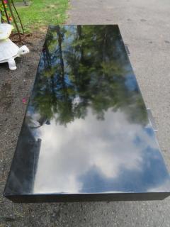  West Michigan Furniture Co Wonderful Milo Baughman style Black Lacquered Rosewood Desk Chrome X Base - 3031776