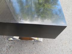  West Michigan Furniture Co Wonderful Milo Baughman style Black Lacquered Rosewood Desk Chrome X Base - 3031853