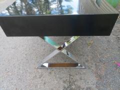  West Michigan Furniture Co Wonderful Milo Baughman style Black Lacquered Rosewood Desk Chrome X Base - 3031899