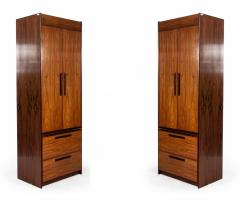  Westnofa Furniture Pair of Scandinavian Mid Century Rosewood Chifferobes - 2794559