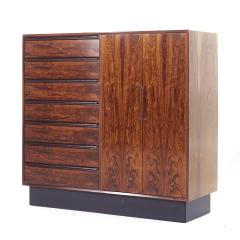  Westnofa Furniture Westnofa MCM Danish Rosewood 14 Drawer Armoire Gentlemans Chest Highboy Dresser - 3829388