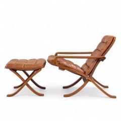  Westnofa Furniture Westnofa Mid Century Norwegian Bentwood and Leather Lounge Chairs Pair - 4276905