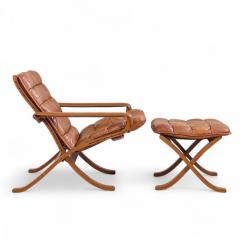  Westnofa Furniture Westnofa Mid Century Norwegian Bentwood and Leather Lounge Chairs Pair - 4276909