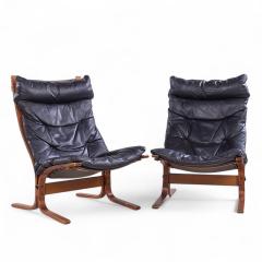  Westnofa Furniture Westnofa Mid Century Siesta Norwegian Bentwood and Leather Lounge Chairs Pair - 4266198