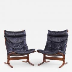  Westnofa Furniture Westnofa Mid Century Siesta Norwegian Bentwood and Leather Lounge Chairs Pair - 4267220