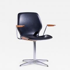  Westnofa Furniture Westnofa Mid Century Teak and Chrome Swivel Chair - 4419333