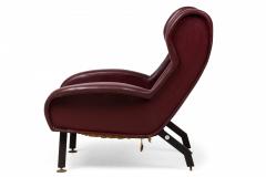  Westnofa of Norway Pair of Westnofa Norwegian Burgundy Leather Upholstered Wing Armchairs - 4274760