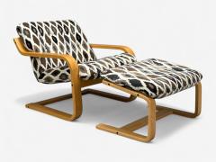  Westnofa of Norway Westnofa Bentwood Fabric Lounge Chair and Ottoman Norway 1960s - 4365818