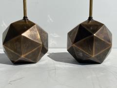  Westwood Industries Pair of Antiqued Bronze Geometric Lamps - 1321575