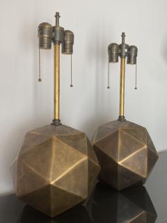  Westwood Industries Pair of Antiqued Bronze Geometric Lamps - 1321580