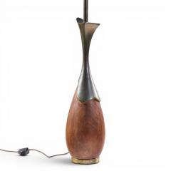  Westwood Industries Tony Paul for Westwood Industries Mid Century Walnut and Brass Lamps Pair - 4646525