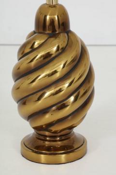  Westwood Lamps Pair of Spiral Aged Brass Lamps - 1139413