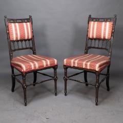  Whytock Reid R Whytock Co Set of 4 Aesthetic Movement Walnut Gilt Side Chairs - 4185811