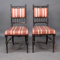  Whytock Reid R Whytock Co Set of 4 Aesthetic Movement Walnut Gilt Side Chairs - 4185814