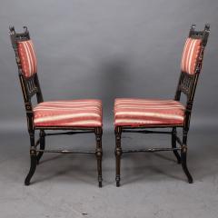  Whytock Reid R Whytock Co Set of 4 Aesthetic Movement Walnut Gilt Side Chairs - 4185817
