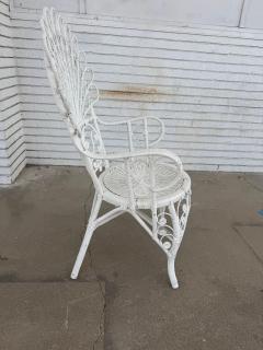  Wicker Works Mid 20th Century Vintage Painted Wicker Chair - 4549451
