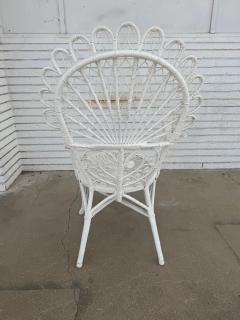  Wicker Works Mid 20th Century Vintage Painted Wicker Chair - 4549459
