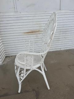  Wicker Works Mid 20th Century Vintage Painted Wicker Chair - 4549460