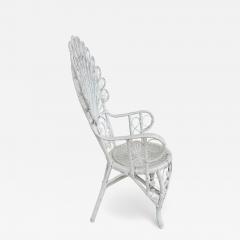  Wicker Works Mid 20th Century Vintage Painted Wicker Chair - 4553218