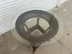  Wicker Works Wicker Table with Glass Top - 4549464
