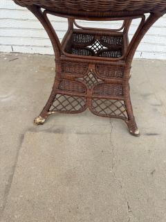  Wicker Works Wicker Table with Glass Top - 4549469