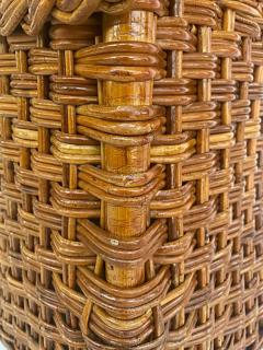 Wicker Works Wicker Works Braided Rattan Club Chairs New Upholstery 1 Pair Available - 3502546
