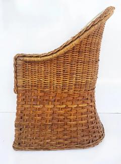  Wicker Works Wicker Works Braided Rattan Club Chairs New Upholstery 1 Pair Available - 3502641