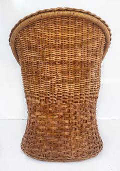  Wicker Works Wicker Works Braided Rattan Club Chairs New Upholstery 1 Pair Available - 3502651