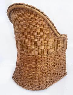  Wicker Works Wicker Works Braided Rattan Club Chairs New Upholstery 1 Pair Available - 3502667