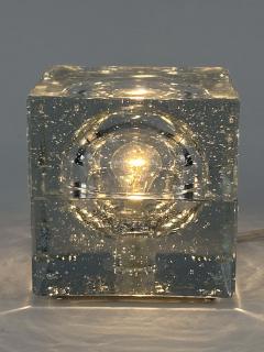  Wila Rare Mid Century Modern Hand Blown Ice Glass Cube Table Lamp by Wila Germany - 4600322