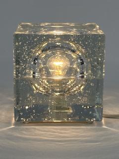  Wila Rare Mid Century Modern Hand Blown Ice Glass Cube Table Lamp by Wila Germany - 4600324