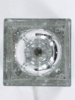  Wila Rare Mid Century Modern Hand Blown Ice Glass Cube Table Lamp by Wila Germany - 4600325
