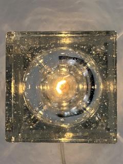  Wila Rare Mid Century Modern Hand Blown Ice Glass Cube Table Lamp by Wila Germany - 4600326