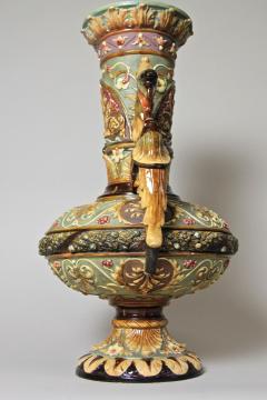  Wilhelm Schiller Son 19th Century Majolica Vase by Wilhelm Schiller Son Marked Bohemia circa 1880 - 3399077